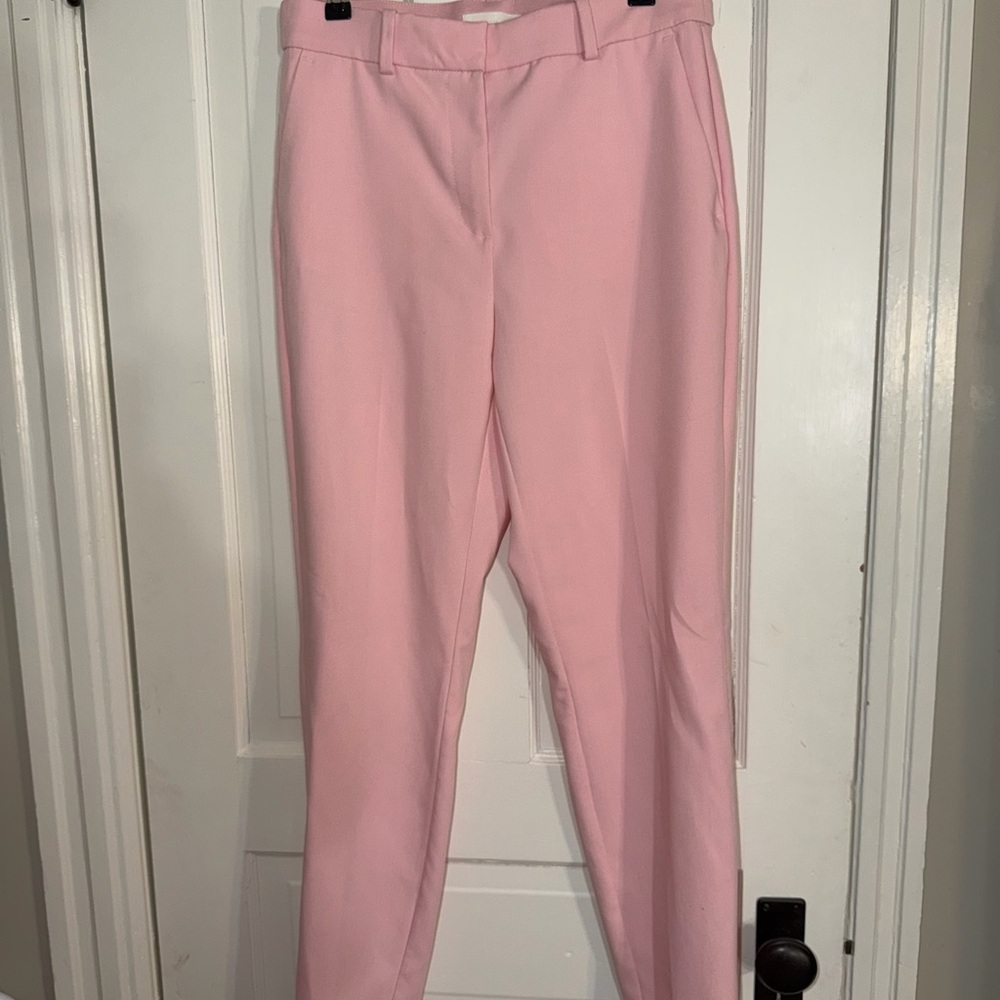 H&M Straight-Leg Pink Tailored Pants